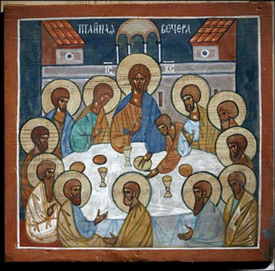 Image - Jerzy Nowosielski: Last Supper (1965) in an Orthodox church in Ketrzyn, Poland.